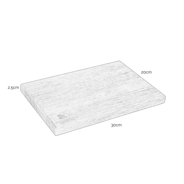 Wooden breakfast board, oak, 20x30x2.5